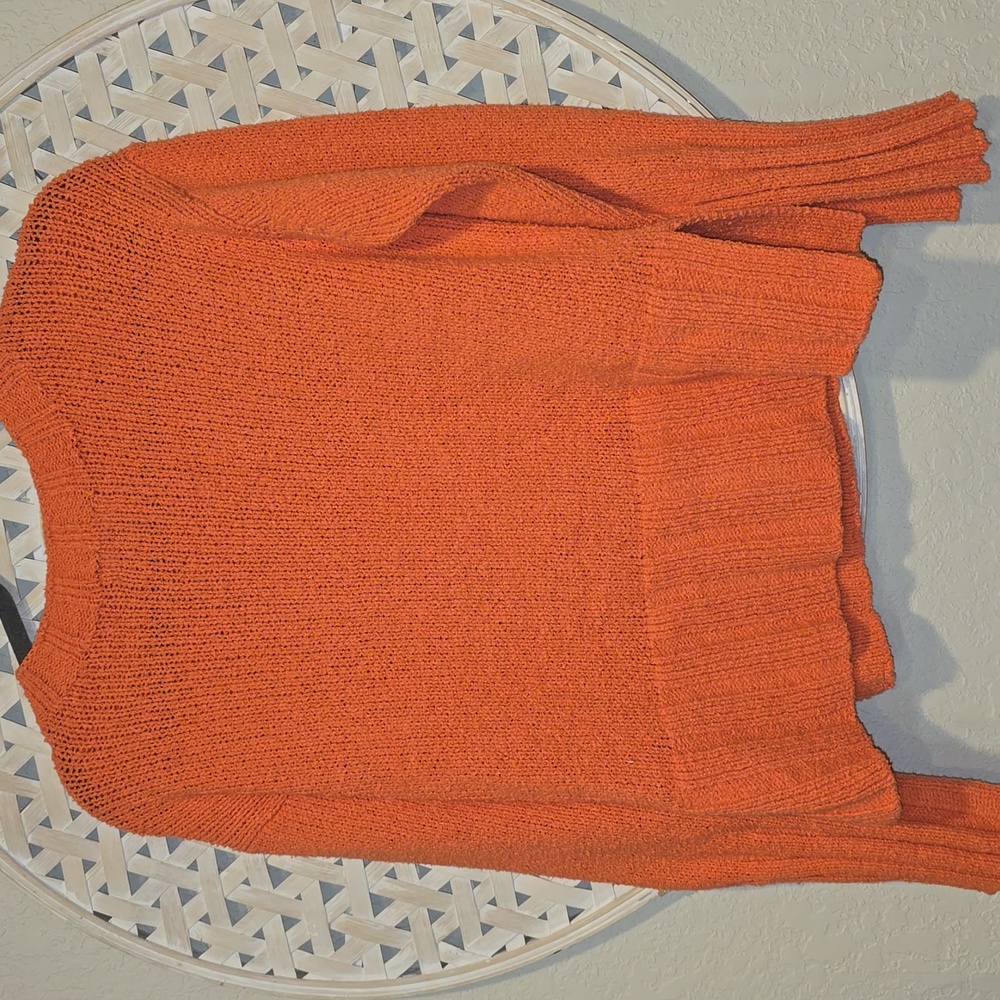 J.Crew Retail Marina sweater in textured cotton blend $118 Sunfire Coral XS - Picture 10 of 10